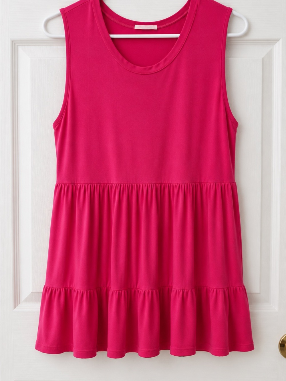 JODIFL Hot Pink Sleeveless Tiered Tunic